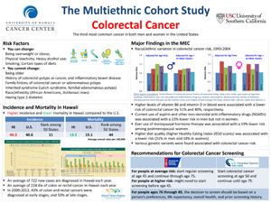 Colorectal Cancer poster for MEC 25 year anniversary
