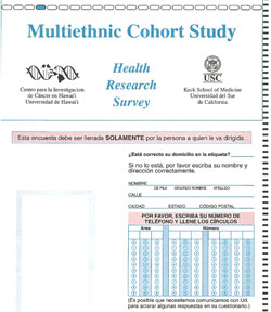 MEC Follow-up Questionnaire, California (Spanish), 2003-2007
