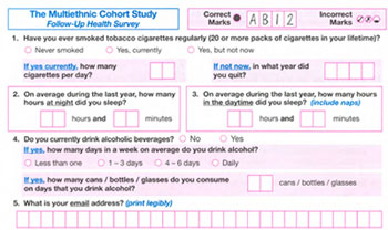 MEC Follow-up Questionnaire, Hawaii and California (English) 2014-2017
